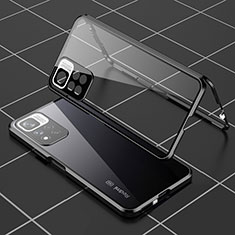 Funda Bumper Lujo Marco de Aluminio Espejo 360 Grados Carcasa P01 para Xiaomi Poco X4 NFC Negro