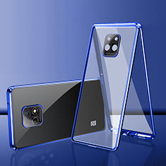 Funda Bumper Lujo Marco de Aluminio Espejo 360 Grados Carcasa P01 para Xiaomi Redmi 10X Pro 5G Azul