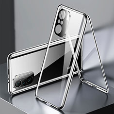 Funda Bumper Lujo Marco de Aluminio Espejo 360 Grados Carcasa P01 para Xiaomi Redmi K40 5G Negro