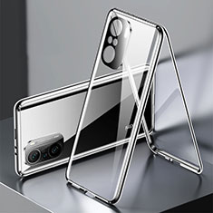 Funda Bumper Lujo Marco de Aluminio Espejo 360 Grados Carcasa P01 para Xiaomi Redmi K40 Pro+ Plus 5G Negro