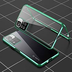 Funda Bumper Lujo Marco de Aluminio Espejo 360 Grados Carcasa P01 para Xiaomi Redmi Note 11 Pro+ Plus 5G Verde