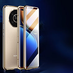 Funda Bumper Lujo Marco de Aluminio Espejo 360 Grados Carcasa P02 para Huawei Honor Magic4 Lite 5G Oro