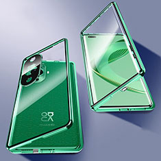 Funda Bumper Lujo Marco de Aluminio Espejo 360 Grados Carcasa P02 para Huawei Nova 11 Pro Verde