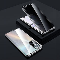 Funda Bumper Lujo Marco de Aluminio Espejo 360 Grados Carcasa P02 para Huawei Nova 9 Pro Plata