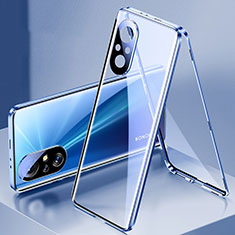 Funda Bumper Lujo Marco de Aluminio Espejo 360 Grados Carcasa P02 para Huawei Nova 9 SE Azul