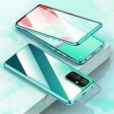 Funda Bumper Lujo Marco de Aluminio Espejo 360 Grados Carcasa P02 para OnePlus 9 5G Verde