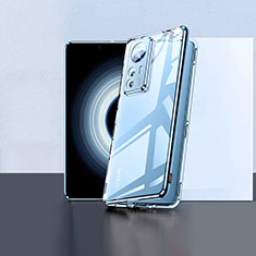 Funda Bumper Lujo Marco de Aluminio Espejo 360 Grados Carcasa P02 para Xiaomi Mi 12T Pro 5G Azul