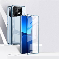 Funda Bumper Lujo Marco de Aluminio Espejo 360 Grados Carcasa P02 para Xiaomi Mi 13 5G Azul