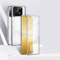 Funda Bumper Lujo Marco de Aluminio Espejo 360 Grados Carcasa P02 para Xiaomi Mi 13 Pro 5G Plata