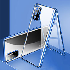 Funda Bumper Lujo Marco de Aluminio Espejo 360 Grados Carcasa P02 para Xiaomi POCO M3 Pro 5G Azul