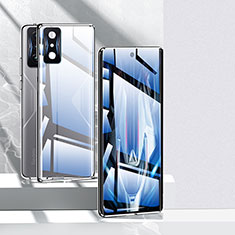 Funda Bumper Lujo Marco de Aluminio Espejo 360 Grados Carcasa P02 para Xiaomi Redmi K50 Gaming AMG F1 5G Plata