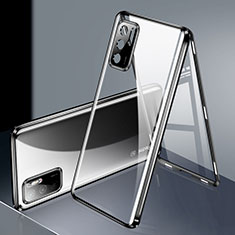 Funda Bumper Lujo Marco de Aluminio Espejo 360 Grados Carcasa P02 para Xiaomi Redmi Note 11 SE 5G Negro