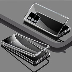 Funda Bumper Lujo Marco de Aluminio Espejo 360 Grados Carcasa P03 para Vivo V23 5G Plata