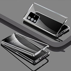 Funda Bumper Lujo Marco de Aluminio Espejo 360 Grados Carcasa P03 para Vivo V23 Pro 5G Plata
