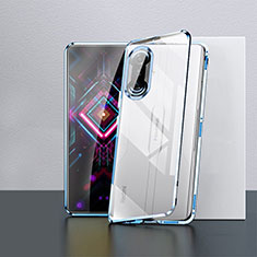 Funda Bumper Lujo Marco de Aluminio Espejo 360 Grados Carcasa P03 para Xiaomi Redmi K40 Gaming 5G Azul