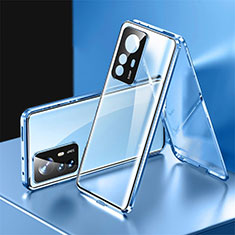 Funda Bumper Lujo Marco de Aluminio Espejo 360 Grados Carcasa P03 para Xiaomi Redmi K50 Ultra 5G Azul