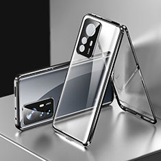 Funda Bumper Lujo Marco de Aluminio Espejo 360 Grados Carcasa P03 para Xiaomi Redmi K50 Ultra 5G Negro