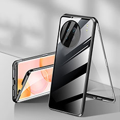 Funda Bumper Lujo Marco de Aluminio Espejo 360 Grados Carcasa P04 para OnePlus 11 5G Negro