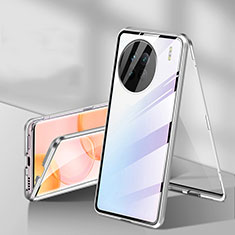 Funda Bumper Lujo Marco de Aluminio Espejo 360 Grados Carcasa P04 para OnePlus Ace 2 5G Plata