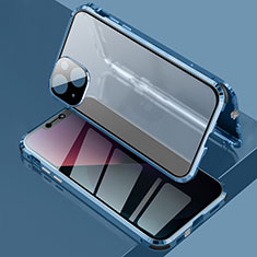Funda Bumper Lujo Marco de Aluminio Espejo 360 Grados Carcasa para Apple iPhone 13 Azul