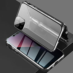 Funda Bumper Lujo Marco de Aluminio Espejo 360 Grados Carcasa para Apple iPhone 13 Negro