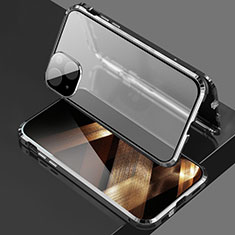 Funda Bumper Lujo Marco de Aluminio Espejo 360 Grados Carcasa para Apple iPhone 15 Plus Negro