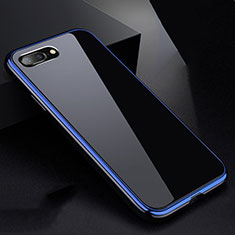 Funda Bumper Lujo Marco de Aluminio Espejo 360 Grados Carcasa para Apple iPhone 7 Plus Azul