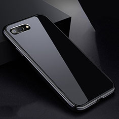 Funda Bumper Lujo Marco de Aluminio Espejo 360 Grados Carcasa para Apple iPhone 7 Plus Negro