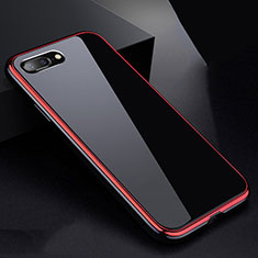 Funda Bumper Lujo Marco de Aluminio Espejo 360 Grados Carcasa para Apple iPhone 7 Plus Rojo