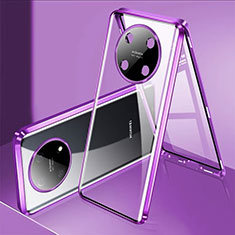 Funda Bumper Lujo Marco de Aluminio Espejo 360 Grados Carcasa para Huawei Enjoy 50 Pro Morado