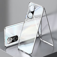 Funda Bumper Lujo Marco de Aluminio Espejo 360 Grados Carcasa para Huawei Honor 50 Pro 5G Plata