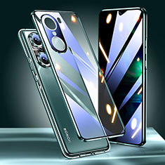 Funda Bumper Lujo Marco de Aluminio Espejo 360 Grados Carcasa para Huawei Honor 60 Pro 5G Verde