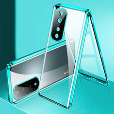 Funda Bumper Lujo Marco de Aluminio Espejo 360 Grados Carcasa para Huawei Honor 80 Pro 5G Verde