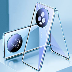 Funda Bumper Lujo Marco de Aluminio Espejo 360 Grados Carcasa para Huawei Honor Magic5 5G Azul