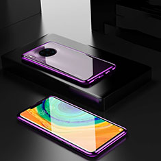 Funda Bumper Lujo Marco de Aluminio Espejo 360 Grados Carcasa para Huawei Mate 30 Morado