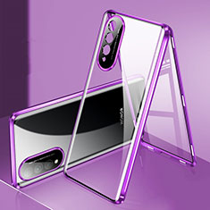 Funda Bumper Lujo Marco de Aluminio Espejo 360 Grados Carcasa para Huawei Nova 10z Morado