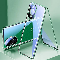 Funda Bumper Lujo Marco de Aluminio Espejo 360 Grados Carcasa para Huawei Nova 11 Ultra Verde