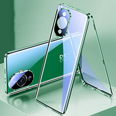 Funda Bumper Lujo Marco de Aluminio Espejo 360 Grados Carcasa para Huawei Nova 11 Verde