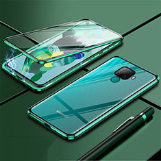 Funda Bumper Lujo Marco de Aluminio Espejo 360 Grados Carcasa para Huawei Nova 5i Pro Verde