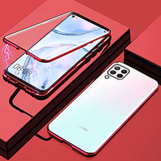 Funda Bumper Lujo Marco de Aluminio Espejo 360 Grados Carcasa para Huawei Nova 6 SE Rojo