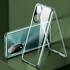 Funda Bumper Lujo Marco de Aluminio Espejo 360 Grados Carcasa para Huawei Nova 9 Verde