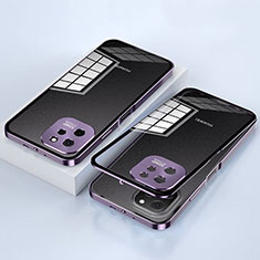 Funda Bumper Lujo Marco de Aluminio Espejo 360 Grados Carcasa para Huawei Nova Y61 Morado