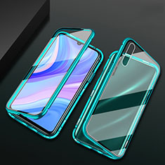 Funda Bumper Lujo Marco de Aluminio Espejo 360 Grados Carcasa para Huawei P smart S Verde