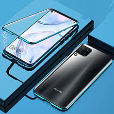 Funda Bumper Lujo Marco de Aluminio Espejo 360 Grados Carcasa para Huawei P40 Lite Azul