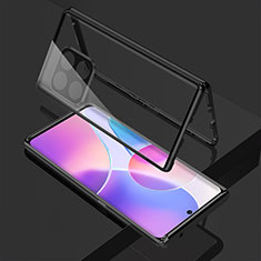 Funda Bumper Lujo Marco de Aluminio Espejo 360 Grados Carcasa para OnePlus 10T 5G Negro