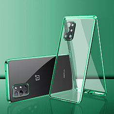 Funda Bumper Lujo Marco de Aluminio Espejo 360 Grados Carcasa para OnePlus 9RT 5G Verde