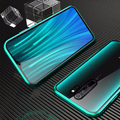 Funda Bumper Lujo Marco de Aluminio Espejo 360 Grados Carcasa para Oppo A11 Verde