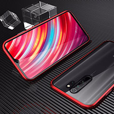 Funda Bumper Lujo Marco de Aluminio Espejo 360 Grados Carcasa para Oppo A11X Rojo