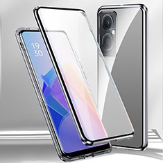 Funda Bumper Lujo Marco de Aluminio Espejo 360 Grados Carcasa para Oppo A79 5G Plata