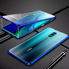 Funda Bumper Lujo Marco de Aluminio Espejo 360 Grados Carcasa para Oppo Realme X Azul